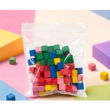 İleri Grup Renkli  Ahşap Bloklar - 100 Adet 10X10 mm