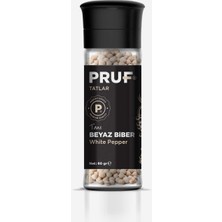 Frefly Store Pruf Beyaz Biber Tane 60 Gr. Cam Şişe Değirmen Kapak