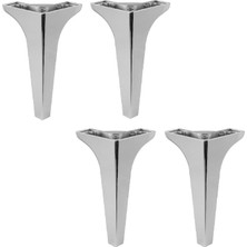 Frefly Store BADEM10 4 Adet Sedef Lüks Mobilya Kanepe Sehpa Tv Ünitesi Koltuk Ayağı 19 cm Parlak Krom Baza Ayak