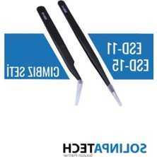 Frefly Store Hassas Antistatik Cımbız Seti, Karbon Fiber Uçlu Iki Parça