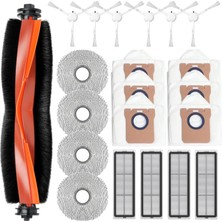 Frefly Store Xiaomi Robot Vacuum X20+/X10+ Için 21 Adet Aksesuar Seti, Yedek Parça, 1 Ana Fırça, 6 Toz Torbası, 4 Silme Bezi, 6 Yan Fırça, 4 Filtre (Xiaomi X20 Max / X20 Pro ile Uyumlu Değildir)