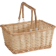 Frefly Store Household Essentials ML-2202 Kulplu Üstü Açık Pazar Sepeti, Kahverengi