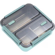 Frefly Store Vagonlife Bento 950ML Lunchbox Tek Katlı 3 Bölmeli Çelik Sefer Tası Yemek Kutusu (Koyu Yeşil)