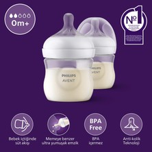 Frefly Store Philips Avent Doğal Tepkili Biberon 2’li Set, 125 Ml, 0-3 Ay, Akıtmaz Emzik, Kolik ve Gaz Önleyici, Bpa Içermez, SCY900/02