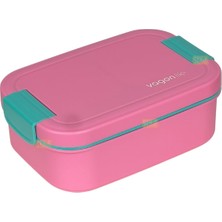 Frefly Store Vagonlife Bento 1750ML Lunchbox Tek Katlı 2 Bölmeli Pp Plastik Sefer Tası Yemek Kutusu (Pembe)
