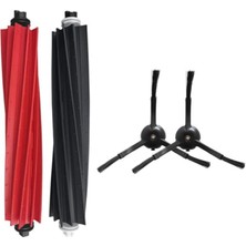 Frefly Store Roborock ile Uyumlu S8, S8 Plus, S8 Pro Ultra Robot Süpürge Yedek Parça Yenileme Seti-S8, S8 Plus, S8 Pro Ultra Için 1 Set Silikonlu Ana Fırça,2 Adet Yan Fırça Yedek Seti-Siyah 4 Parça