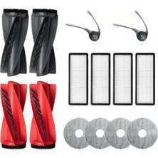 Frefly Store Asgard Grup Roborock Qrevo Curv ile Uyumlu 2 Ana Fırça 2 Yan Fırça 4 Filtre 4 Mop