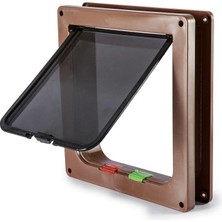 Frefly Store Miapet Kedi Köpek Kapısı 4 Yollu 25X23,5X5 cm Kahverengi