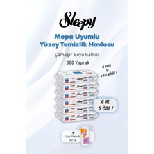 Frefly Store Sleepy Yüzey Temizlik Havlusu Çamaşır Suyu Katkılı 6 Al 5 Öde 300 Yaprak ve Pamuk