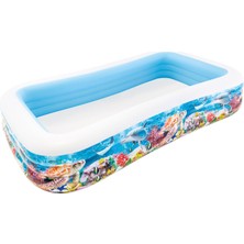 Frefly Store Intex 58485 Deniz Desenli Aile Boyu 3 Bölme Havuz 305 Cm, Su Sporları, Plaj Malzemesi, Şişme Ürün, Yüzme Aksesuarı, Kamp, Dalış, Güvenlik