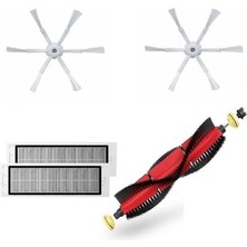 Frefly Store Ozemtek S5, S5 Max 6 Kollu Yan Fırçalı 5'li Set Roborock ile Uyumlu S5, S5 Max, S6, S6 Pure, S50, S51 Hepa Filtre,fırça Yedek Parça Yenileme Seti