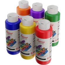 Frefly Store Red Rose Ara Renkler Akrilik Boya 6'lı Set 6X120 ml