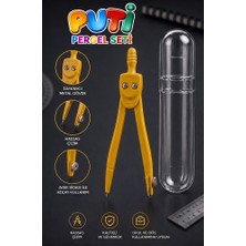 ArtMaster Sarı Metal Pergel 1 Adet Puti 1574 Koruma Kutulu Metal Pergel Grafit Uçlu Mekanik Pergel Matematik Teknik Mimari Çizim