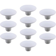 Frefly Store 10 Adet Bohem Beyaz Geniş Mantar Kulp Düğme Mobilya Dolabı Çekmece Mutfak Dolap Kulpu Kulbu Plastik