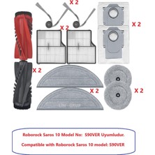 Frefly Store Lin Grup Roborock Saros 10 Model S90VER Uyumlu Robot Süpürge Yedek Parça Seti