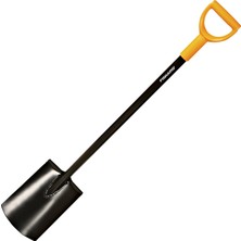 Frefly Store Fiskars Yumuşak, Düşük Taşlı Zeminler Için Bahçıvan Küreği, Yuvarlak, Uzunluk: 117 Cm, Çelik Yaprak ve Sap, Plastik Sap, Siyah/turuncu, Sağlam, 1003456