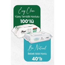Frefly Store Sleepy Bio Natural Islak Havlu 40'lı ve Temizlik Havlusu 100' Lü