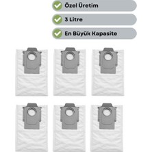 Frefly Store Robotyedek, Qrevo Curv/qrevo C/qrevo C Pro Roborock ile Uyumlu Toz Çöp Torbası 6 Adet