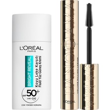 Frefly Store L’oréal Paris Bright Reveal Spf 50+ Koyu Leke Karşıtı Fluid Günlük Yüz Güneş Kremi 50ML & Panorama Hacim Veren Maskara Siyah