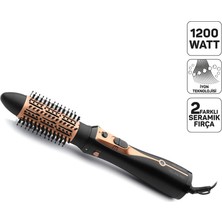Frefly Store Arzum AR5063 Volume Pro Hava Uflemeli Sac Şekillendirici, Seramik, 1200 Watt, 2 Kademe Isı Ayarı, 21 ve 40MM Fırçalar, Siyah