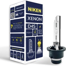 Frefly Store Niken D4S 6000K Beyaz Xenon Far Ampulü, 42V, 35W, P32D-5, 6000K