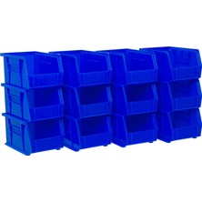 Frefly Store Akro-Mils 30237 Akrobins Plastik Saklama Kutuları, 9X6X5 Inç / 23X15X13 Cm, Mavi, 12'li Paket