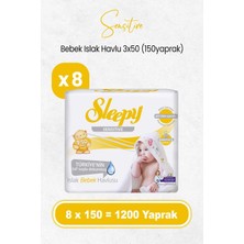 Frefly Store Sleepy Sensitive Islak Bebek Mendil 3X50 x 8 Adet (1200 Yaprak)
