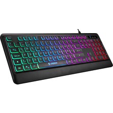 Frefly Store Everest Rampage KB-2025 Siyah USB Rainbow Backlight Membrane Gaming Oyuncu Klavye