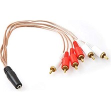 Frefly Store S-Link SL-DCR36 S-Link SL-DCR36 Dc3.5/f To Rca/m*6 Kablosu, Siyah