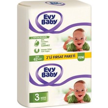 Frefly Store Evy Baby Bezi Midi 2'li Paket 3 Beden 62 Adet