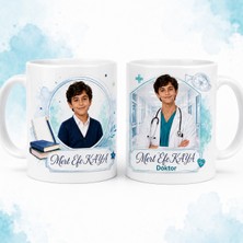 Ajans 313 Kişiye Özel Öğrenci Fotoğraflı Gelecekteki Mesleğim Doktor Kupası – Isimli Çift Taraflı Meslek Temalı Seramik Kupa