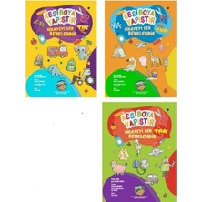 Frefly Store Kes Boya Yapıştır Hikayeyi Sen Renklendir Kes Yapıştır Aktivite Kitabı (3lü Set)
