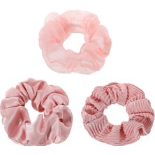 Frefly Store Miniso Büyük Kumaş Saç Lastiği 3 Parça -Pembe