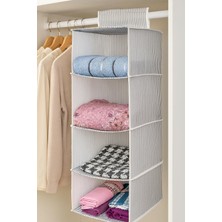 Frefly Store Pazar Kapısı 4 Bölmeli Askılı Dolap Düzenleyici Organizer Gri