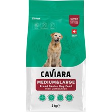 Frefly Store Caviara Köpek Maması, Kuzu Etli ve Pirinçli, Orta ve Büyük Irk, Yaşlı Köpekler Için, 2 kg