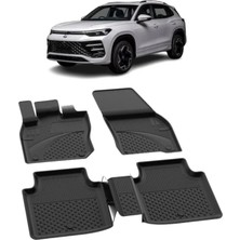 Frefly Store Sahler Volkswagen Tayron (2024+) ile Uyumlu 4.5d Premium Havuzlu Oto Paspas