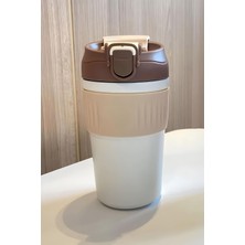 Frefly Store 316 L Çelik Kahverengi 450 ml Pipetli Soğuk Sıcak Kahve El Termos Mug CIN847KHV