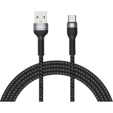 Frefly Store Psr Aksesuar Siyah Siyah Shira Serisi Type-C USB Kablo 2 Metre- ile Uyumlu