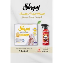 Frefly Store Sleepy 150 Adet Sensitive Islak Mendil, Amber Oda Kokusu Hediyeli