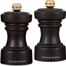 Frefly Store Cole & Mason H233056 Hoxton Çikolata Ahşap Tuz ve Karabiber Değirmeni Seti, Hassas + Karbon/seramik Mekanizmaları, Ayarlanabilir Öğütmeli Tuz ve Karabiber Değirmenleri, Kayın Ağacı, 104 Mm, Hediye