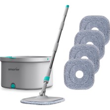 Frefly Store Smarter Aqua Master 4 Adet Mikrofiber Mop Temiz&kirli Suyu Ayırma Özelliği Otomatik Temizlik Seti Paspas