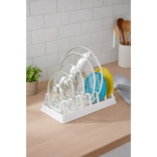 Frefly Store Fevito Tava Tencere Kapak Düzenleyici Tezgah Üstü Organizer Beyaz S-166, Beyaz