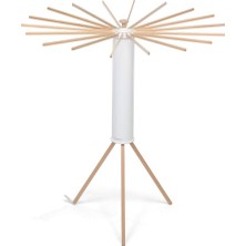 Frefly Store Foppapedretti Ahtapot Myhome Çamaşır Askısı, Alüminyum/pvc/ahşap Kayın, Beyaz, 112 x 112 x 121 Cm, Reggiera Doğal Renk