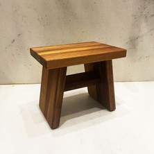 Frefly Store Shark Anatolia Iroko Ahşap Banyo Taburesi Oturak Step Tool (M)