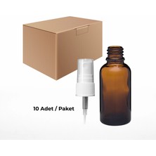 Labbakkal Cam Amber Şişe 100 ml - Beyaz Sprey Başlık 10 Adet
