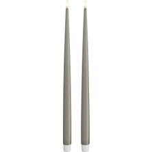 Frefly Store Deluxe Homeart Iç Mekan Alevsiz LED Yemek Mumu - 2'li Set - Gerçek Alevli ™ Teknolojisi - Pille Çalışan Mum (38 Cm, Kum)