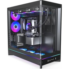 Frefly Store Montech HS02 Pro, Atx Mid-Tower Pc Kasası, Oyun Bilgisayarı, Yüksek Hava Akışı, Ters Çevrilebilir Düzen, Sağlam Kavisli Temperli Cam Ön Panel, 5x Argb Pwm Fan Önceden Yüklenmiş, Gömme Tasarım, Aletsiz