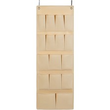 Frefly Store Ocean Home Textile 16 Gözlü Bej Balıksırtı Kapı Arkası Düzenleyici 45 x 125 cm