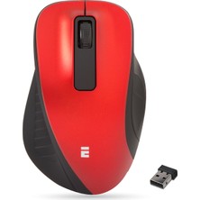 Frefly Store Everest SM-360 USB Kırmızı 3D Optik Süper Sessiz Alkalin Pil Kablosuz Mouse
