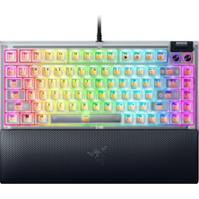 Frefly Store Razer Blackwidow V4 75% Phantom White - Çalışırken Değiştirilebilir Mekanik Oyun Klavyesi - Turuncu Dokunsal Anahtarlar - Rgb - Abd Düzeni | Phantom White Edition
